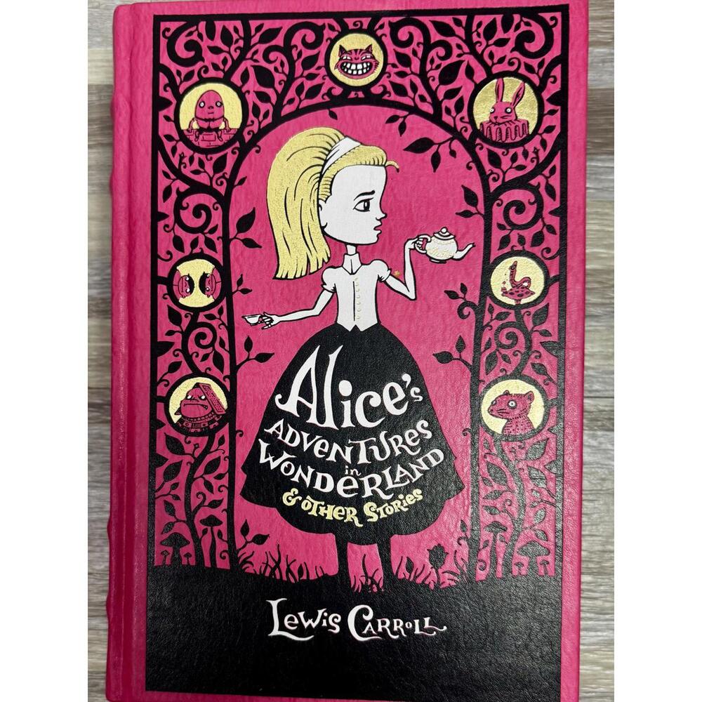 alice in wonderland illustrated pink gothic gold gilt edge classic lewis carroll